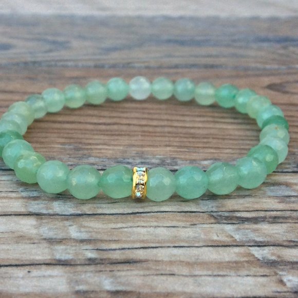 Green Aventurine bracelet, heart chakra, healing bracelet - Picture 3 of 9